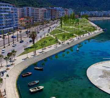 Vlora city and coastline Albania