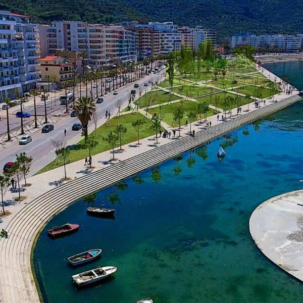 Vlora city and coastline Albania